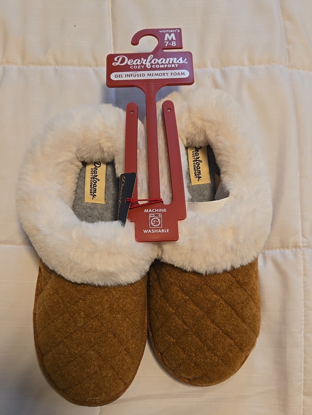 Dearfoam Machine Washable Slippers Size M 7-8  - New With Tags